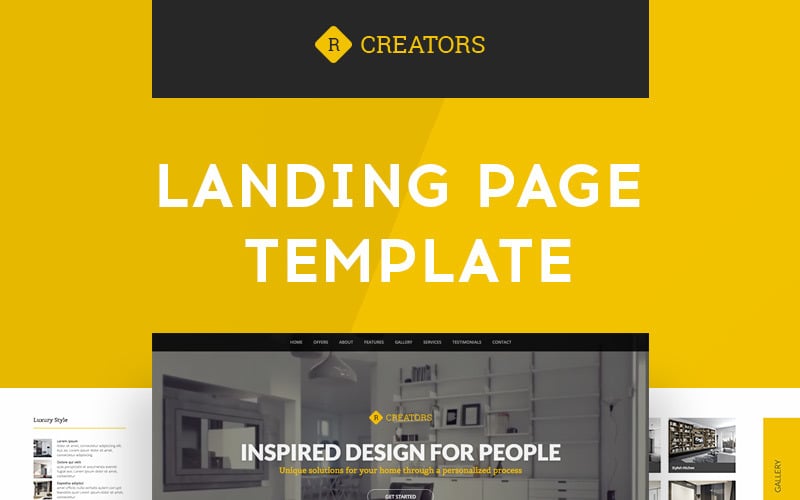 creators responsive landing page template original