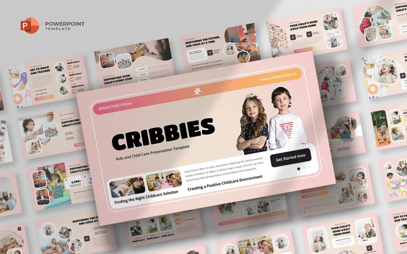 cribbies kids amp kindergarten powerpoint template original