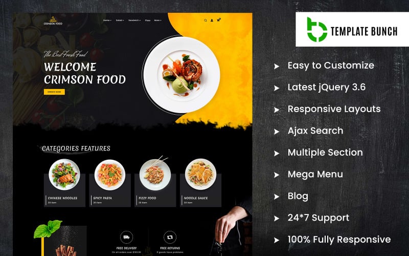 crimson food responsive prestashop theme for ecommerce original