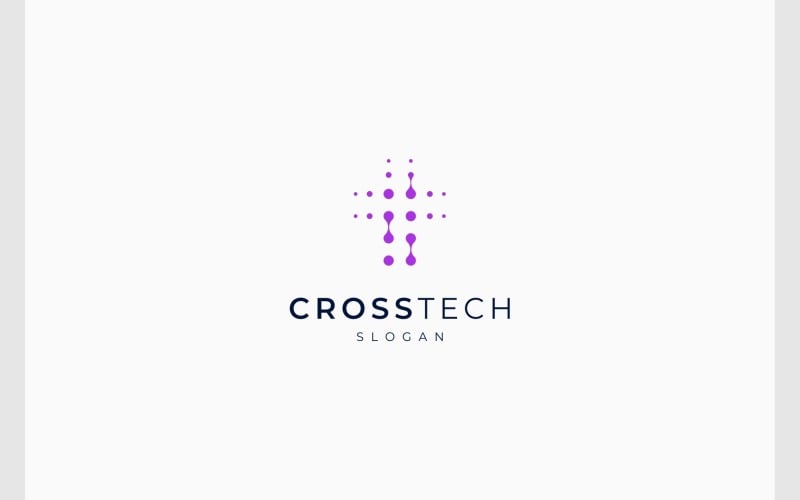cross church molecule technology digital logo original