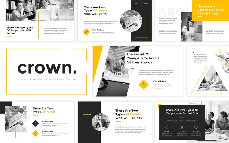 crown startup pitch deck powerpoint template original