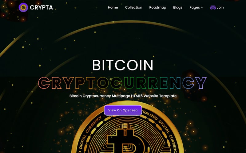 crypta bitcoin cryptocurrency crypto trading landing page template original