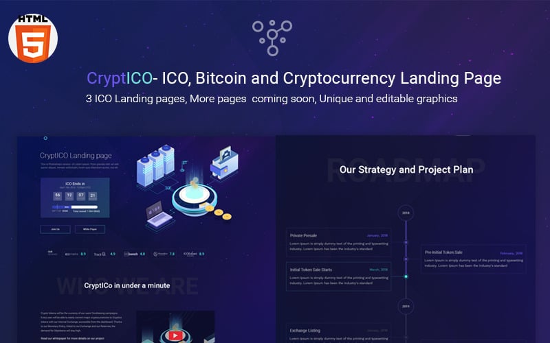 cryptico bitcoin ico and cryptocurrency landing page template original