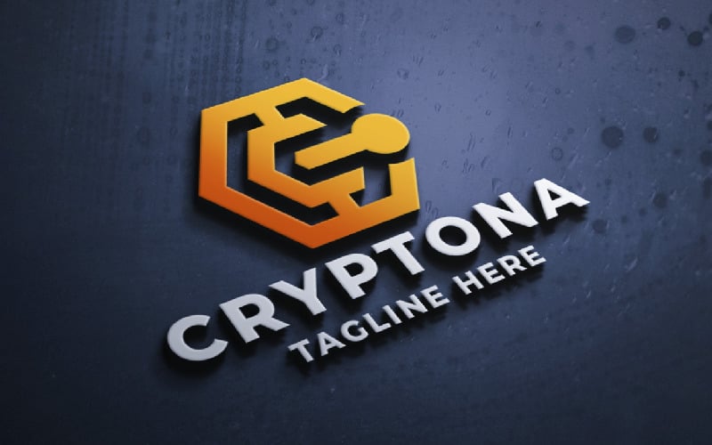 crypto coin cube pro logo template original