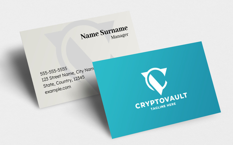 crypto vault letter c and v pro logo template original