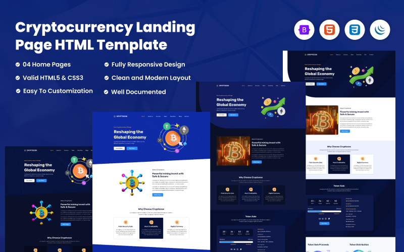 cryptocox cryptocurrency html landing page template original