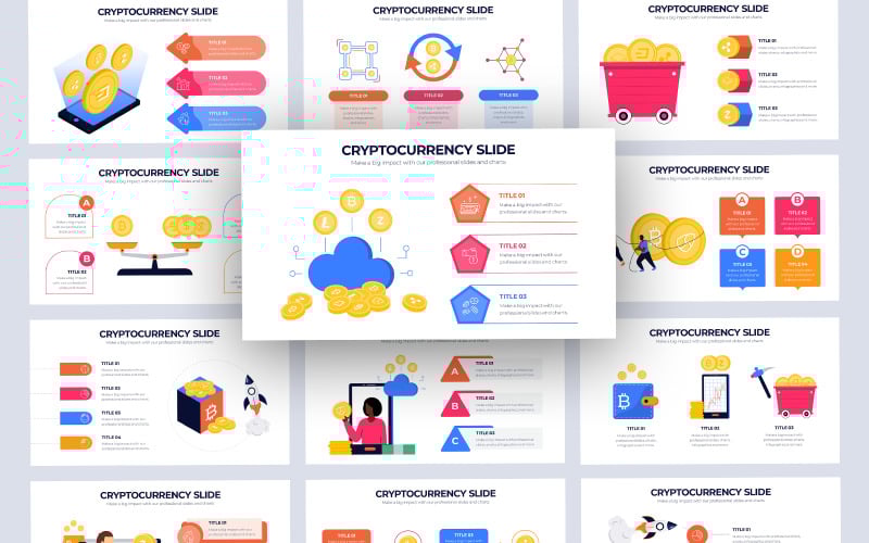 cryptocurrency vector infographic powerpoint template original