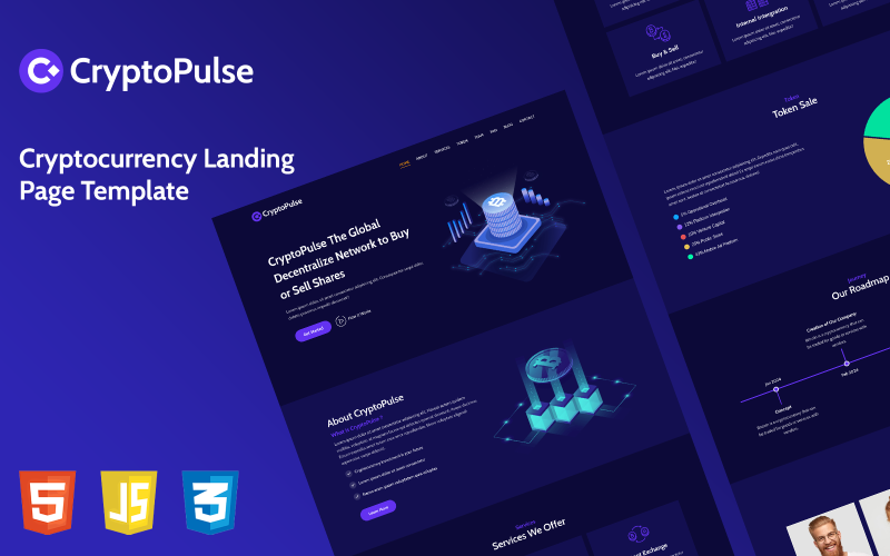 cryptopulse crypto landing page template original