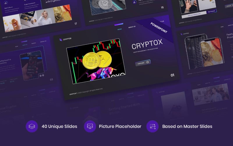 cryptox cryptocurrency powerpoint presentation template original