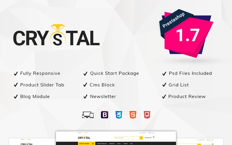 crystal jewellery store prestashop theme original