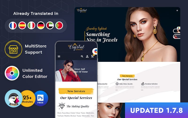 crystal jewelry prestashop responsive theme original