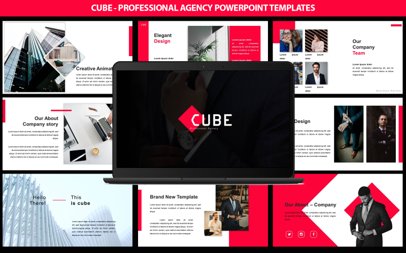 cube professional agency powerpoint template original