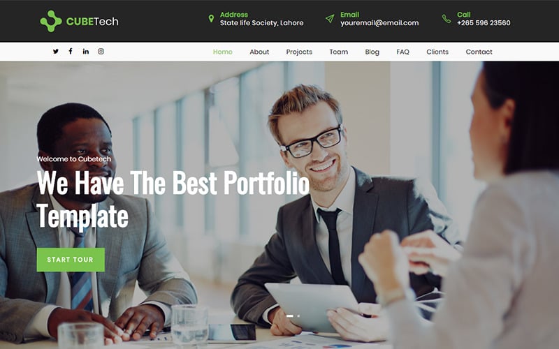 cubetech corporate agency amp portfolio html landing page template original