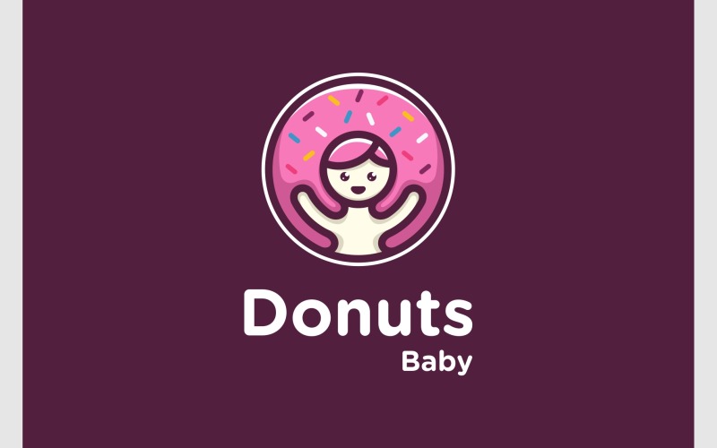 cute baby donuts bakery logo original