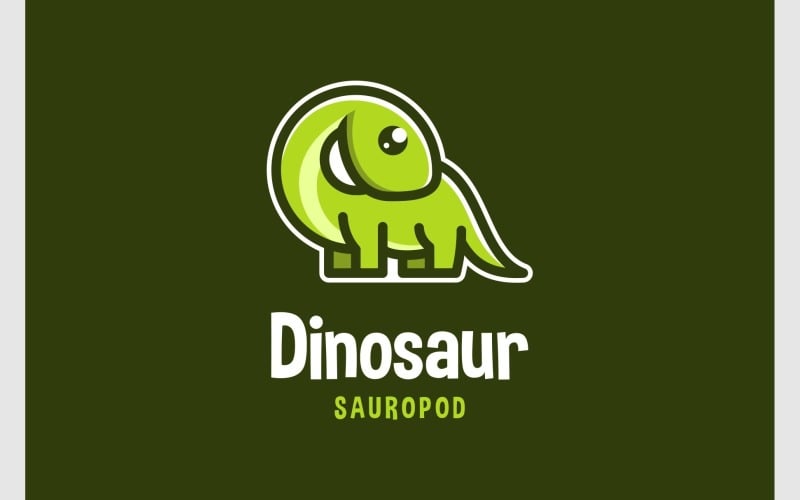cute brontosaurus sauropod mascot logo original