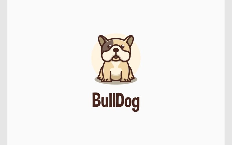 cute bulldog dog mascot logo original