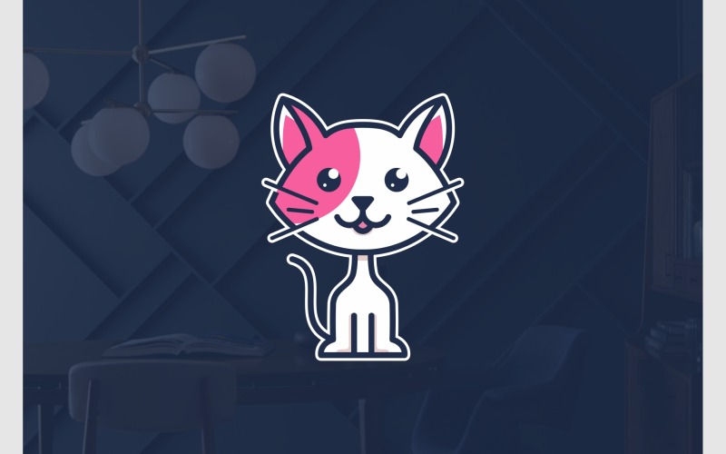 cute cat kitten pet cartoon logo original