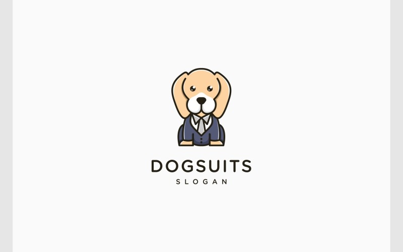 cute dog suit clothes mascot cartoon logo original