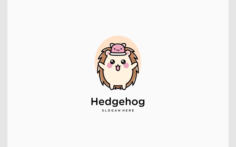 cute hedgehog mascot cartoon logo original