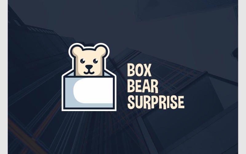cute mascot cartoon bear box logo original