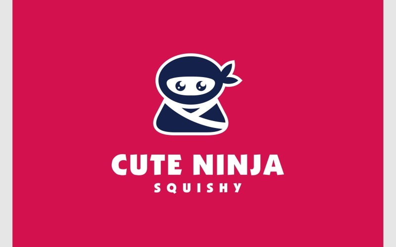 cute ninja kawaii simple mascot logo original