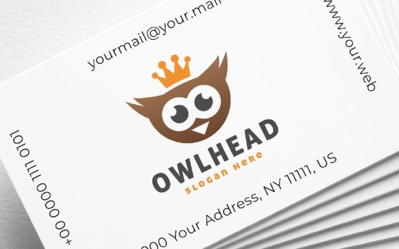cute owl head logo template original