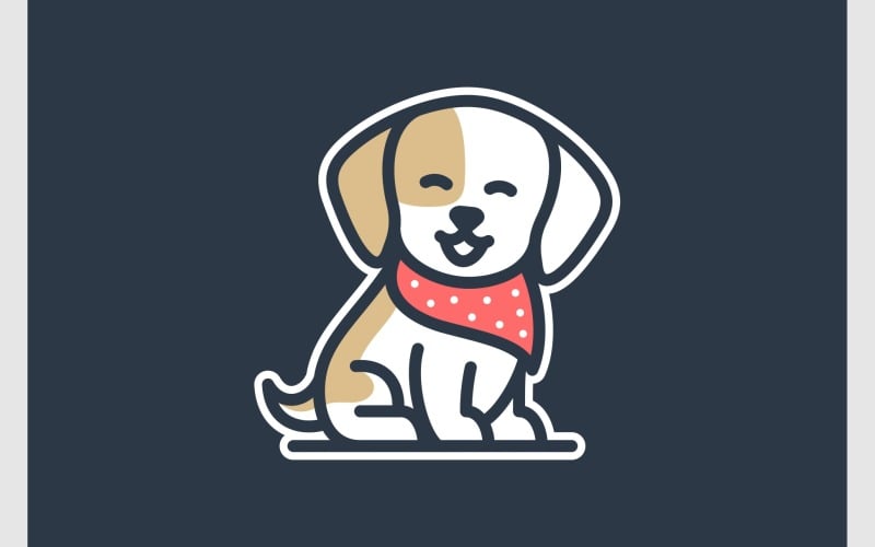cute puppy dog cartoon mascot logo original