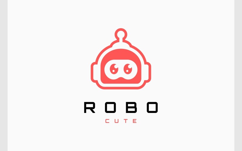 cute robot cyborg machine logo original