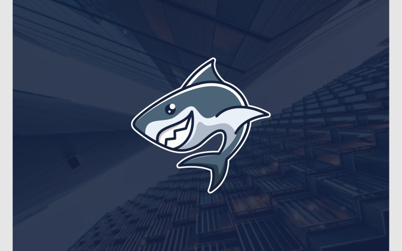 cute shark mascot cartoon logo original