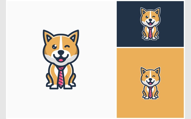 cute shiba inu dog necktie mascot original