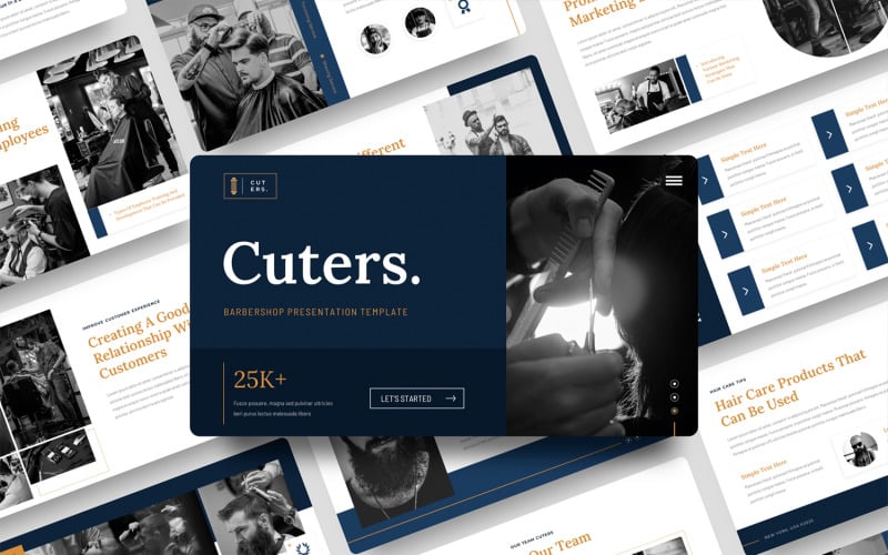 cuters barbershop powerpoint template original