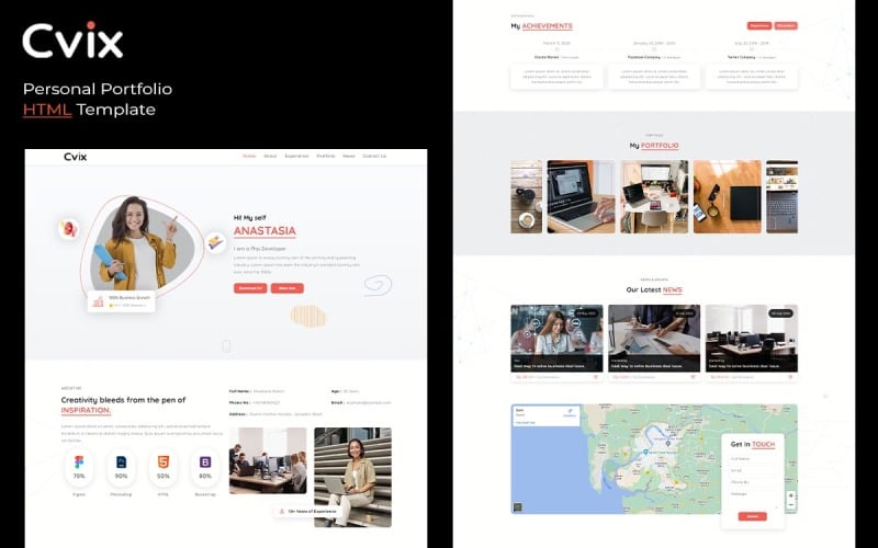 cvix personal portfolio html template original