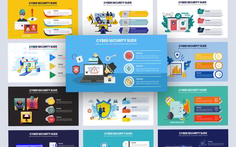cyber security vector infographic powerpoint template original