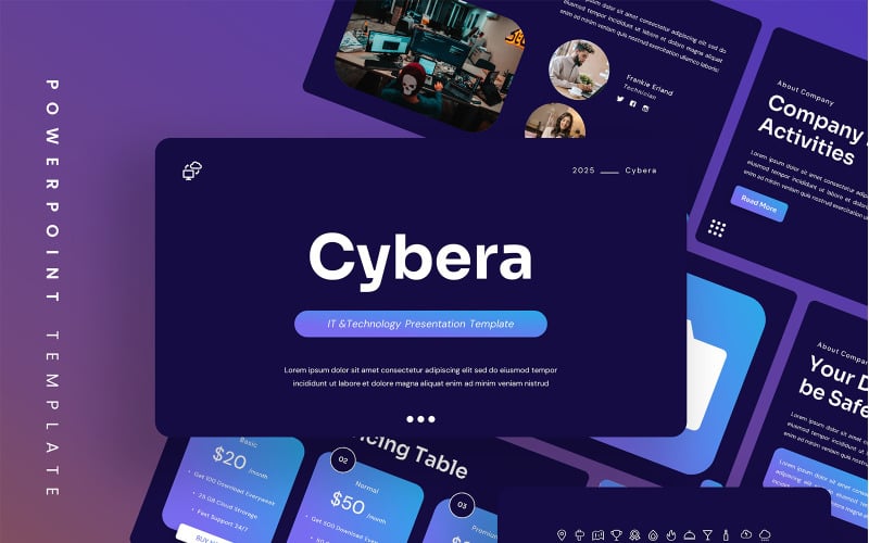 cybera it amp technology powerpoint template original
