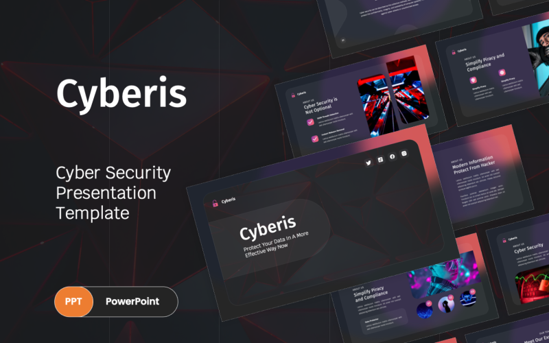cyberis cyber security powerpoint template original