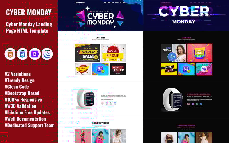 cybermonday cyber monday sale landing page html template original