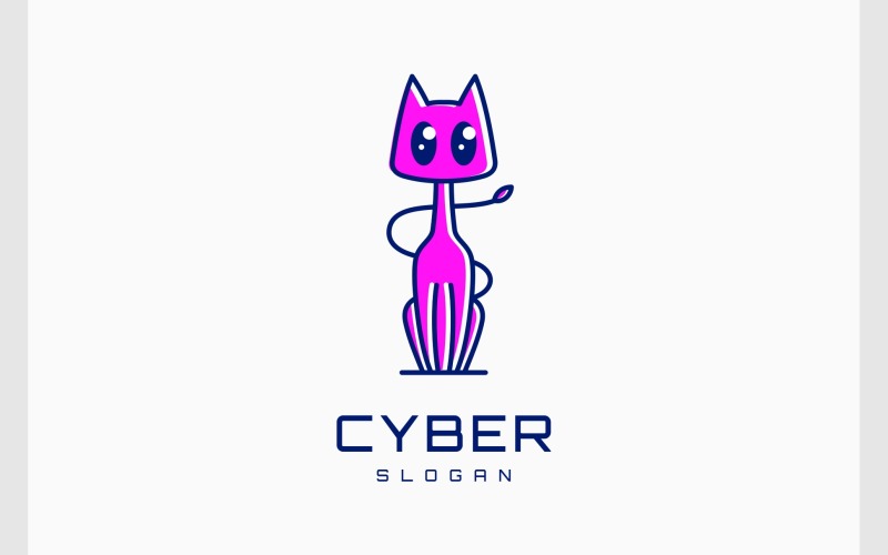 cyberpunk cat mascot logo original