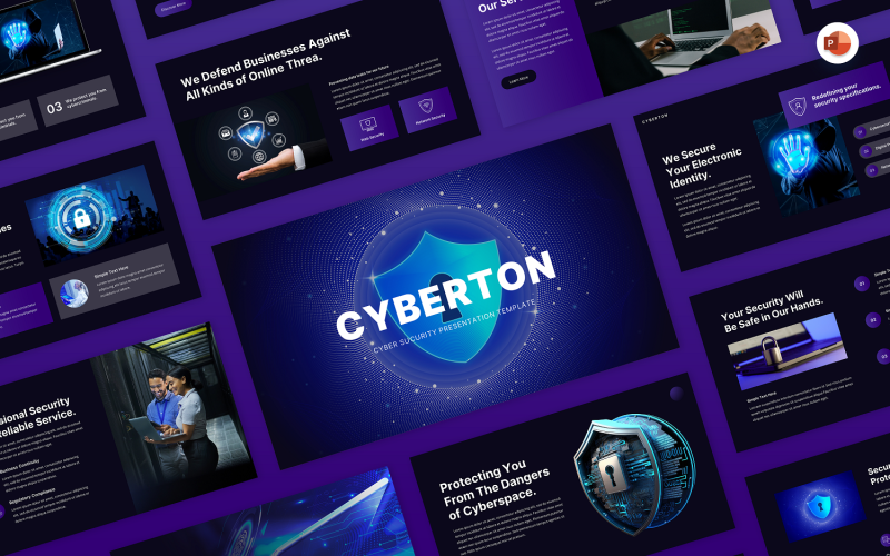 cyberton cyber security powerpoint template original