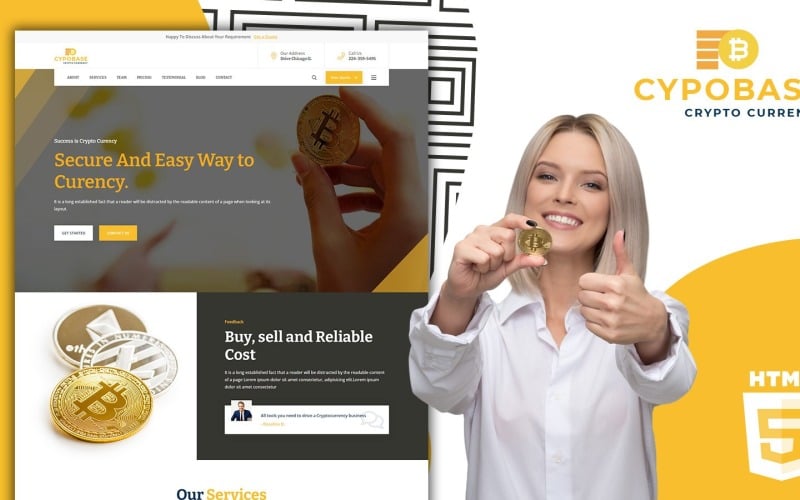 cypobase bitcoin crypto currency company landing page template original