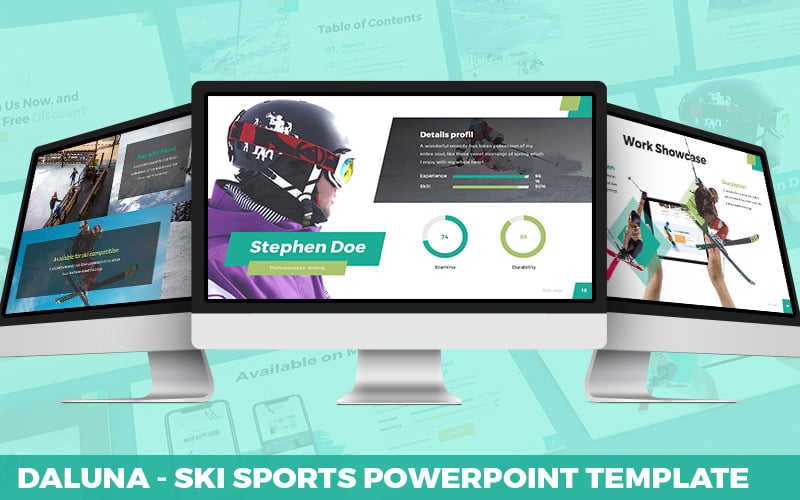 daluna ski sports powerpoint template original