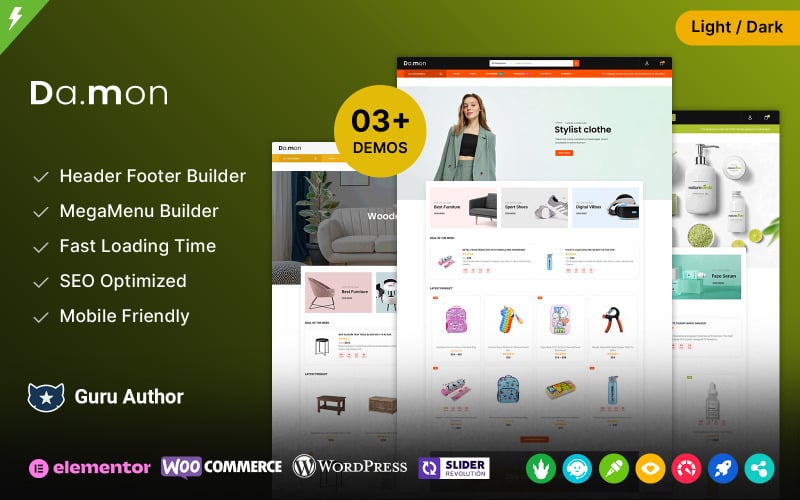 damon mega store and multipurpose woocommerce theme original