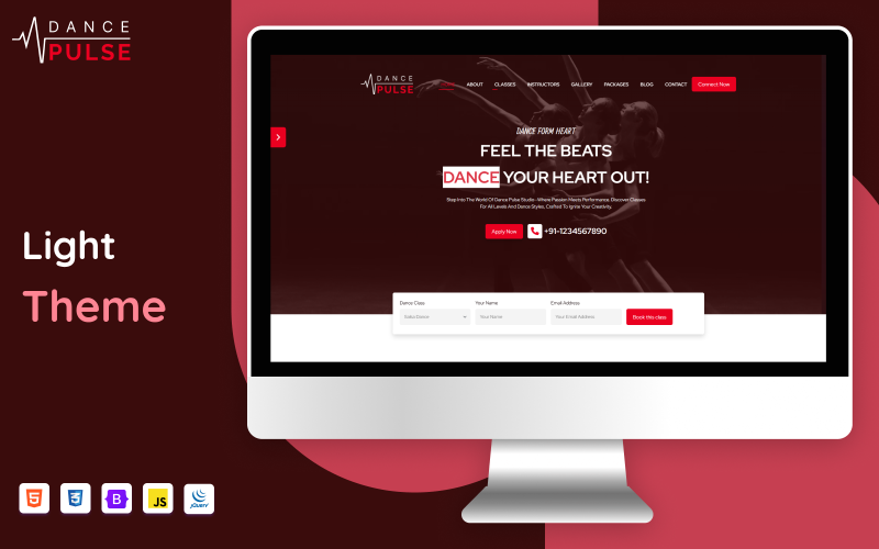 dance pulse one page responsive website template original
