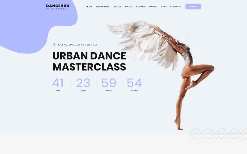 dancehub dance studio one page classic html landing page template original