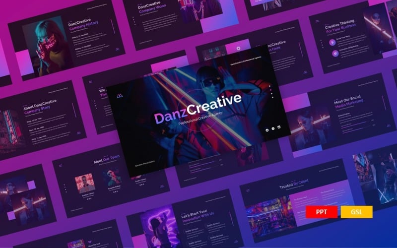 danz creative presentation powerpoint template original