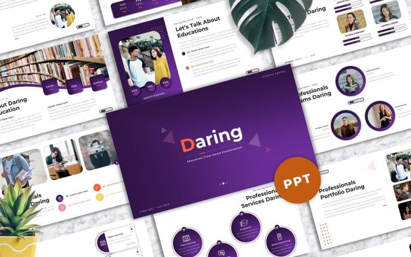 daring education powerpoint template original