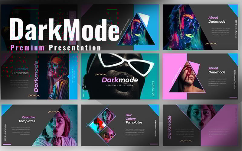 dark mode creative powerpoint template original