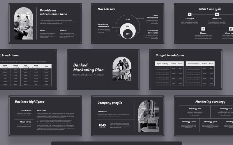 darked marketing plan powerpoint original