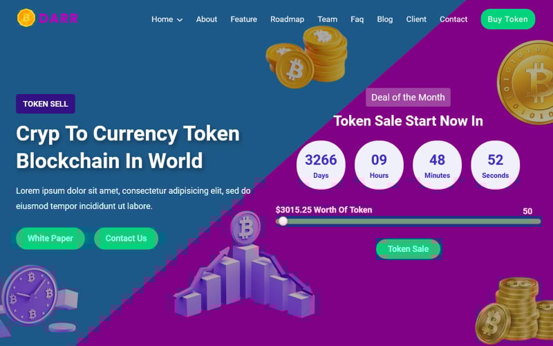 darr bitcoin amp ico cryptocurrency landing page theme original