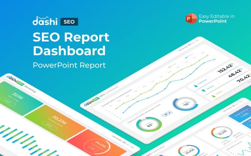 dashi seo dashboard report presentation powerpoint template original