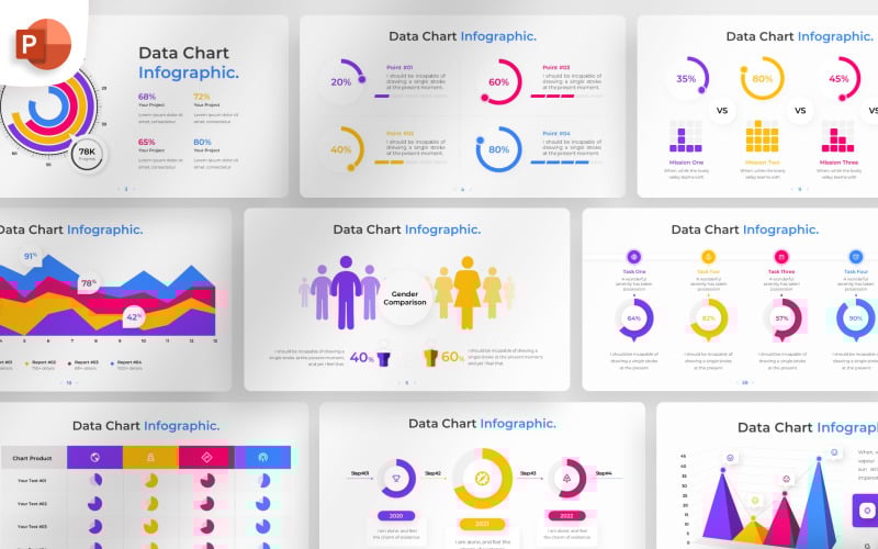 data chart powerpoint infographic template original